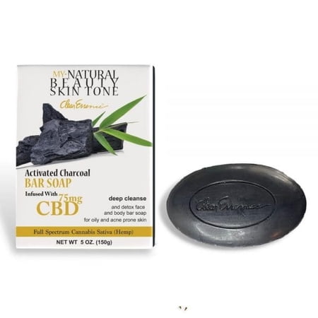 My Natural Beauty Skin Tone Activated Charcoal Bar Soap Infused with CBD
