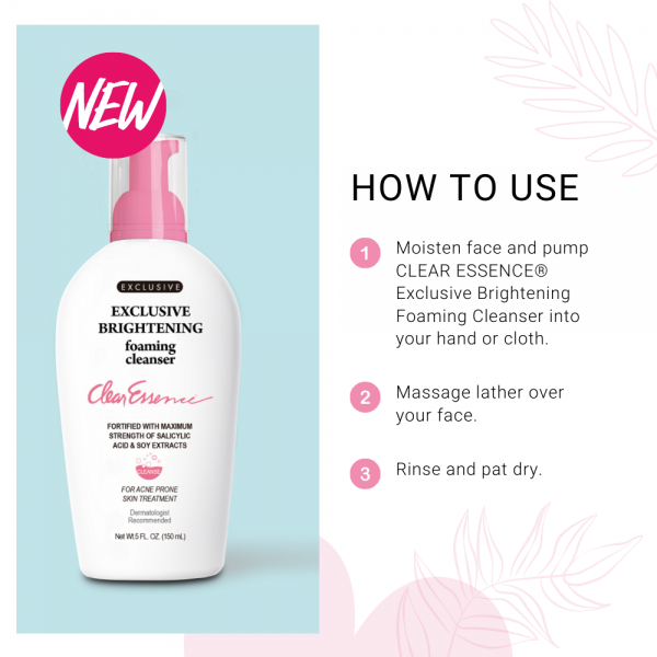 How to use Clear Essence® Exclusive Brightening Foaming Cleanser
