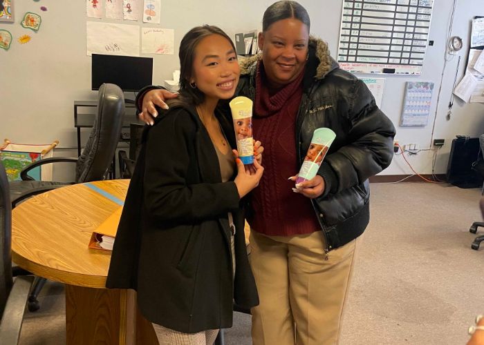 Donated Clear Essence skincare products for Pomona families